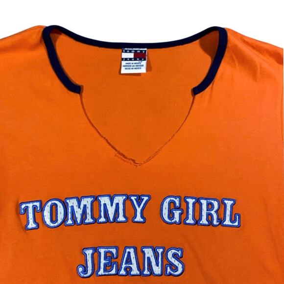 Vintage Y2K Tommy Hilfiger Tommy Girl Jeans Cropped Babydoll Tee - L - Picture 3 of 4